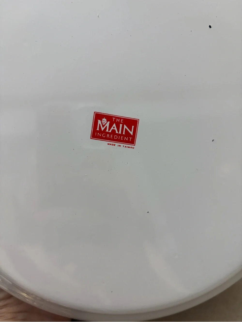 White Enamel  Bowl with Red Strawberry Motif